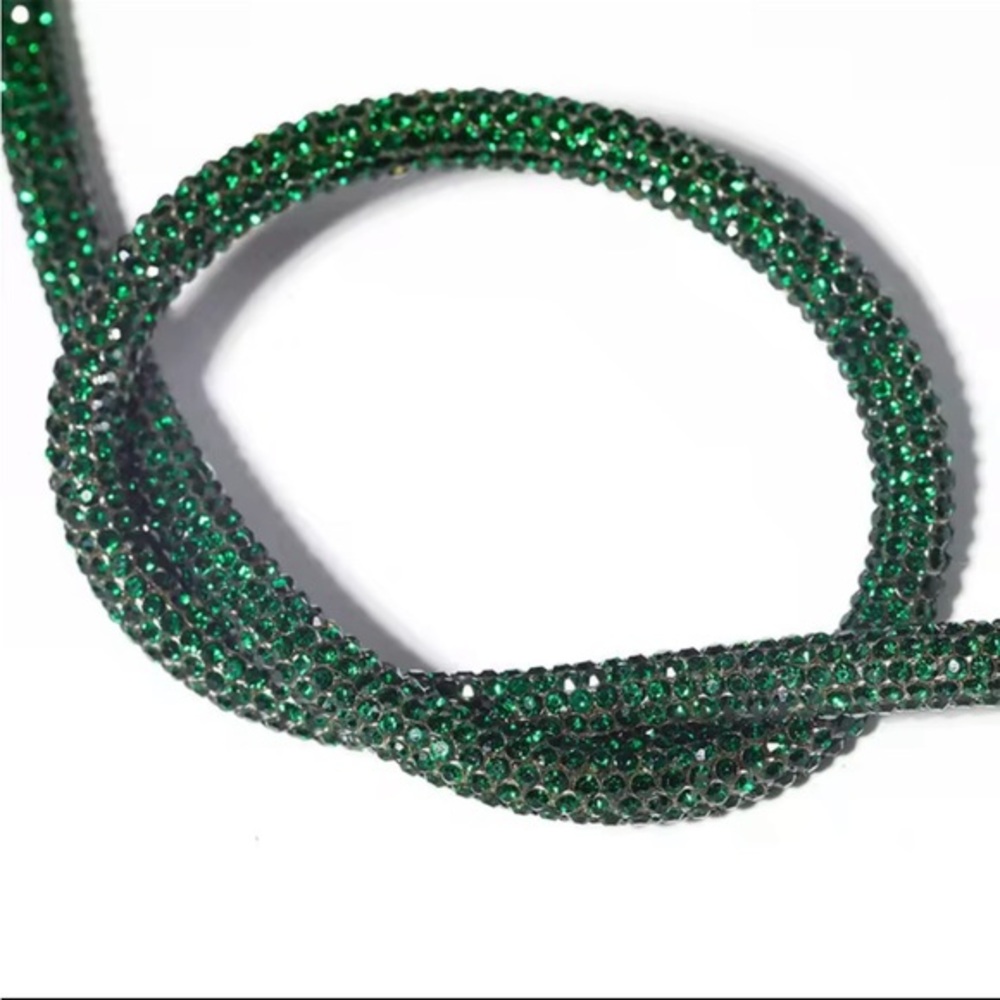 Green Crystal Rhinestone‎ Hoodie Sweatshirt Rope